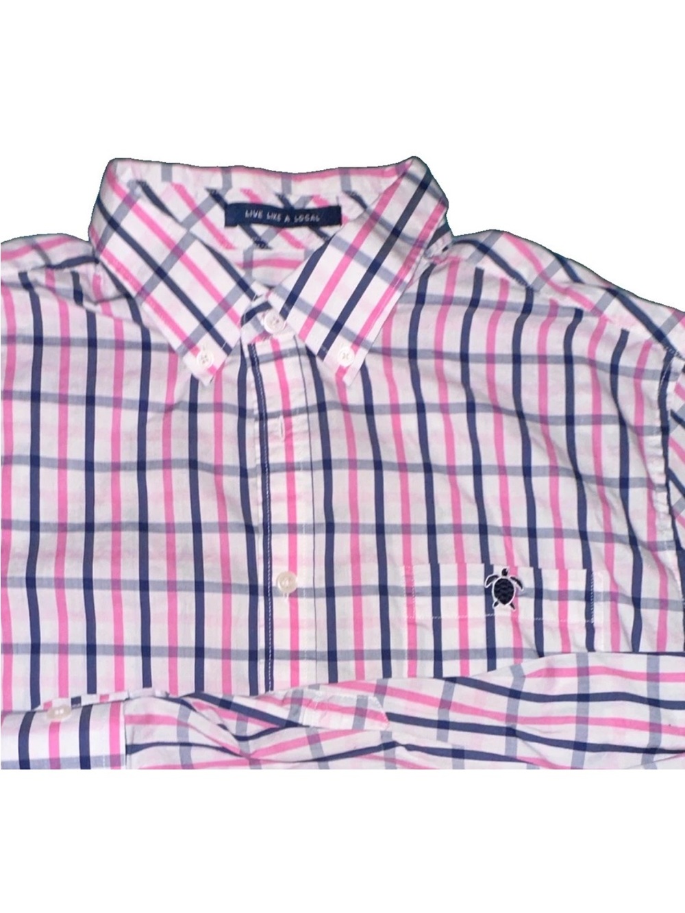Simply Southern Pink and Navy Plaid Button-Down Shirt